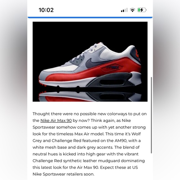 Nike Air Max 90 Wolf Grey and Challenge Red - Picture 8 of 8